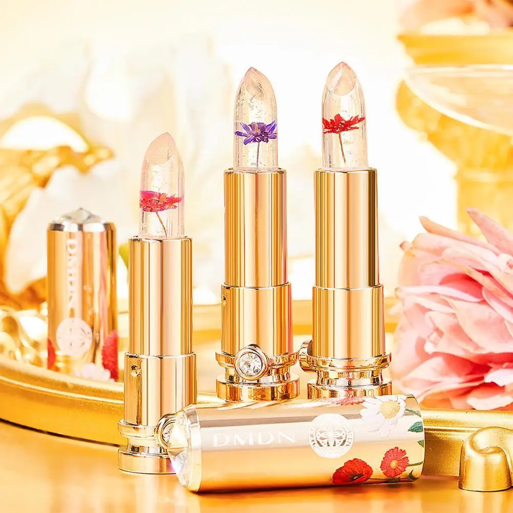 

Crystal Petal Gold Foil Lipstick Non Stick Cup Long Women Gloss Lip Balm Color Nourishing Jelly lasting Moisture Changing L P0A4