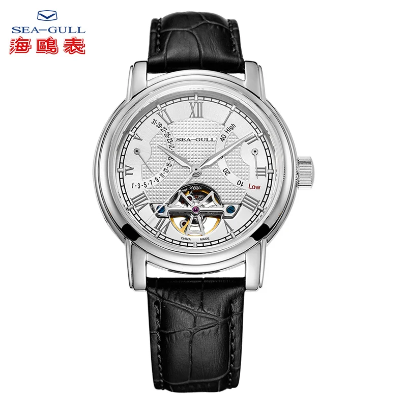 

Seagull Business Watches Men's Mechanical Wristwatches Calendar 50m Waterproof Leather Valentine Gifts Male Watches D819.625