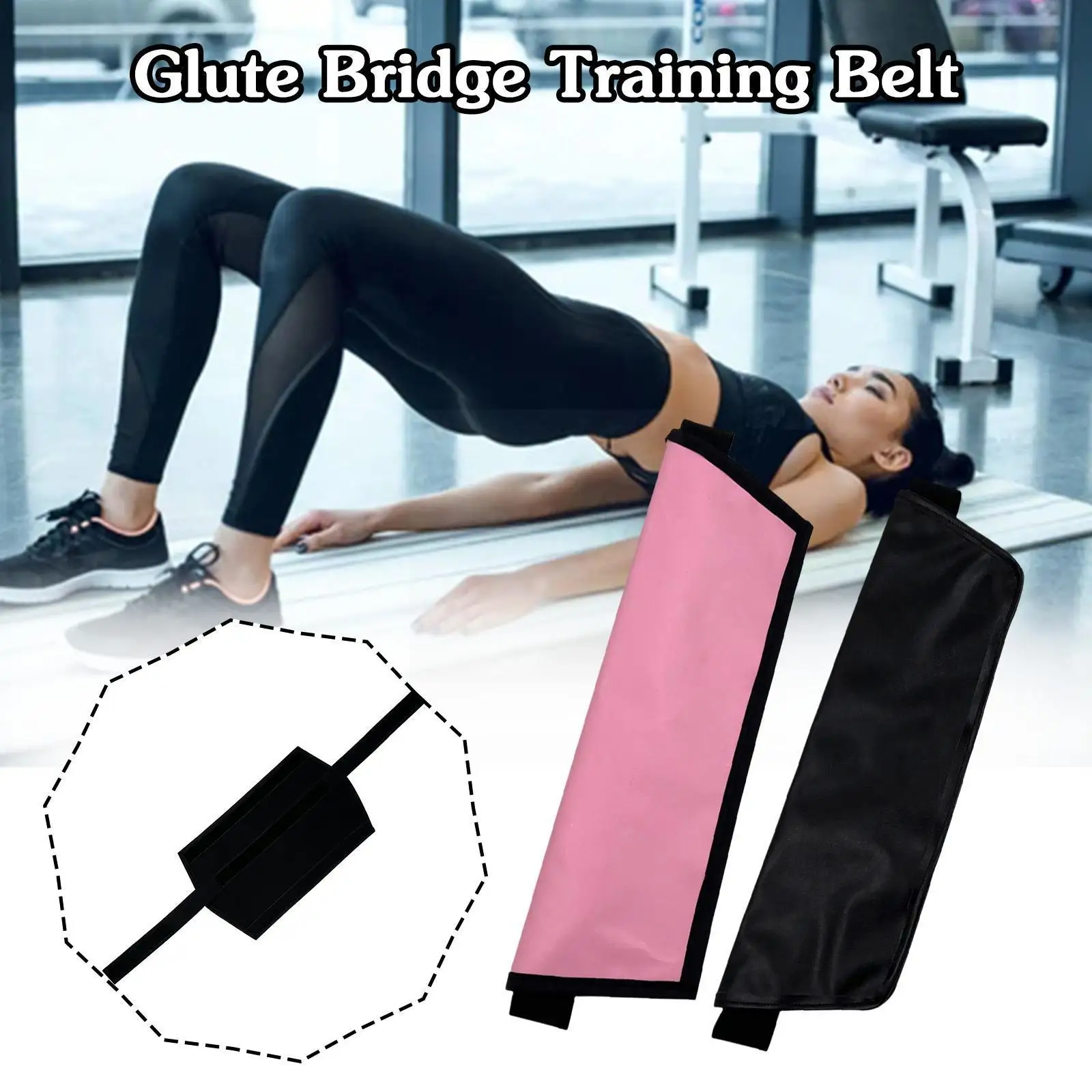 

Women Glute Bridge Training Belt Durable Shiny Pad Butt Workout For Lunges Reverse Squat 2 Color P0a4