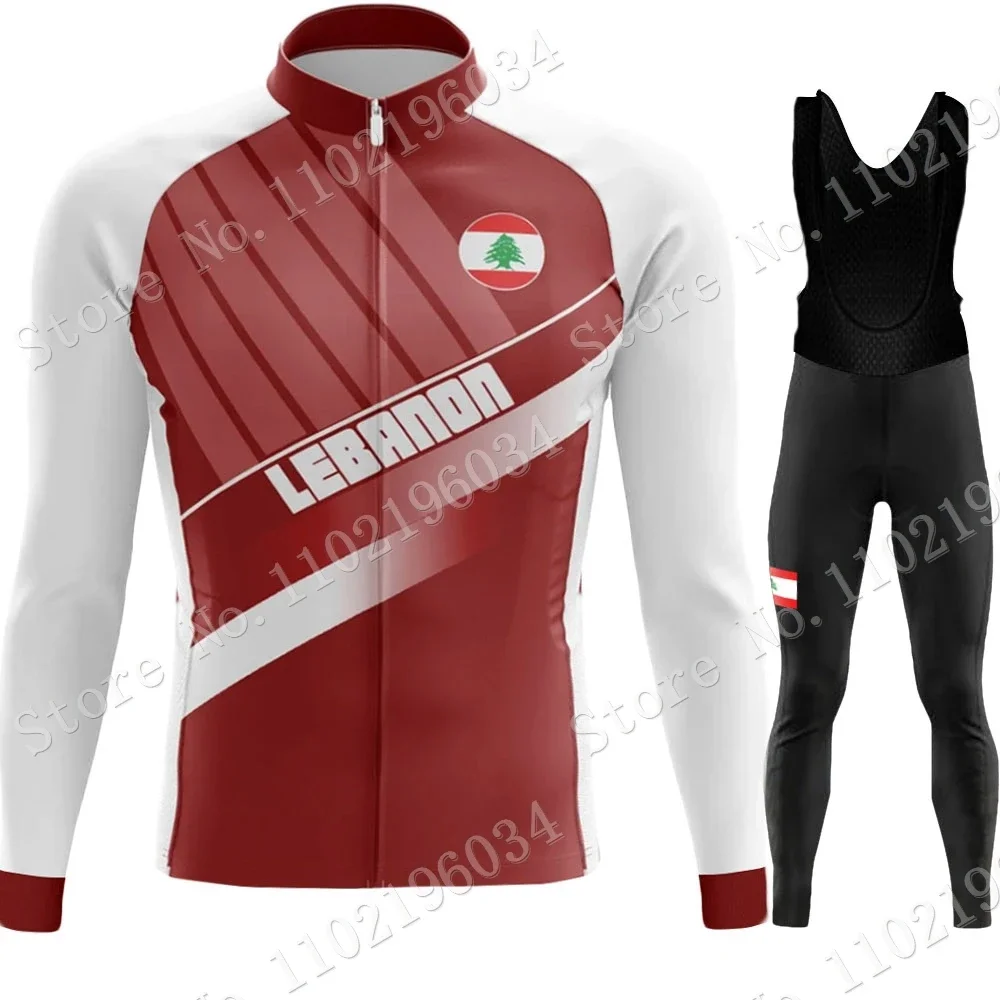 2023 Ливан национальный Велоспорт Джерси комплект с длинным рукавом зимняя