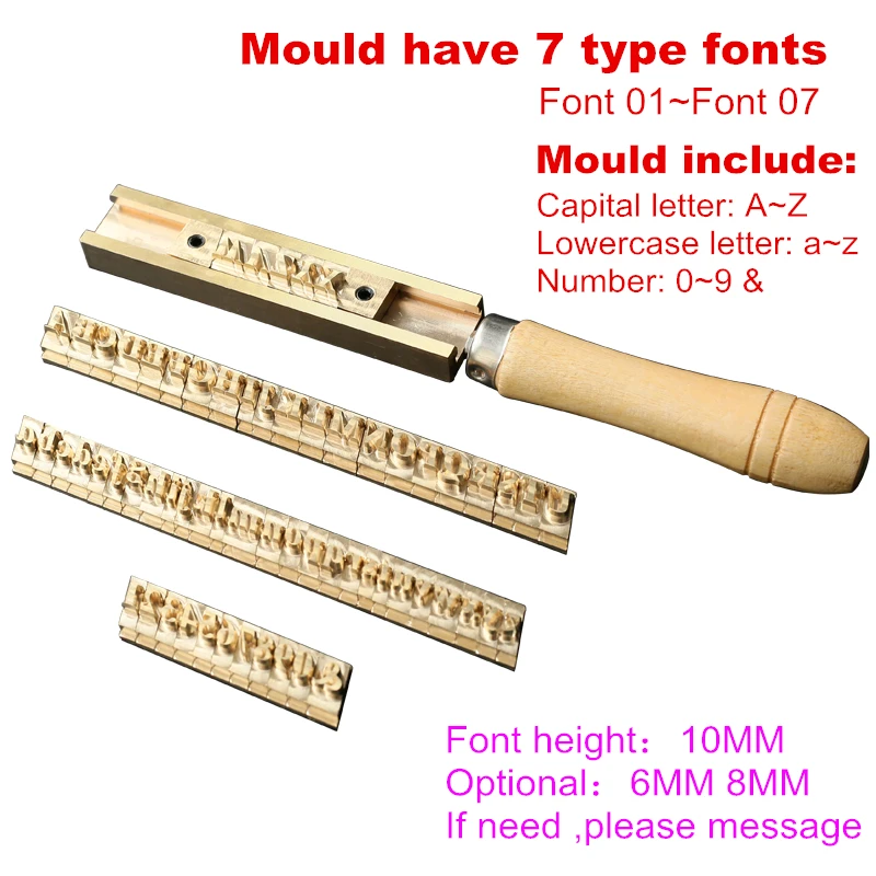 

DIY Flexible Customized Logo Mould T-slot Shape Easy To Use Hot Stamp Foil Copper Mold with Letters Numbers Symbols Press