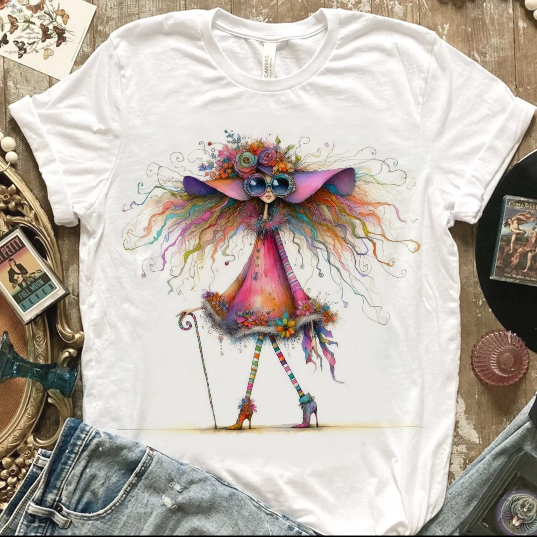 Футболка с милым рисунком в стиле 90-х одежда на Рождество модная футболка круглым