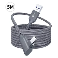for oculus quest 256 meter fast charging durable link cable portable gaming pc 90 degree angle head usb 3 0 to type c