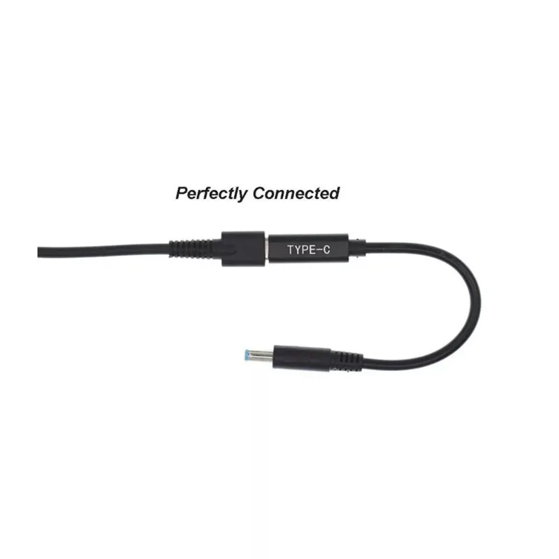 Blue Tip USB C Type Female to 4.5x3.0mm DC Adapter Cable PD Converter for HP Pavilion elitebook Stream touchsmart |