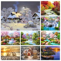 diy 5d diamond painting landscape sunset sea view square round embroidery cross stitch kit painting mosaic home decoration gift