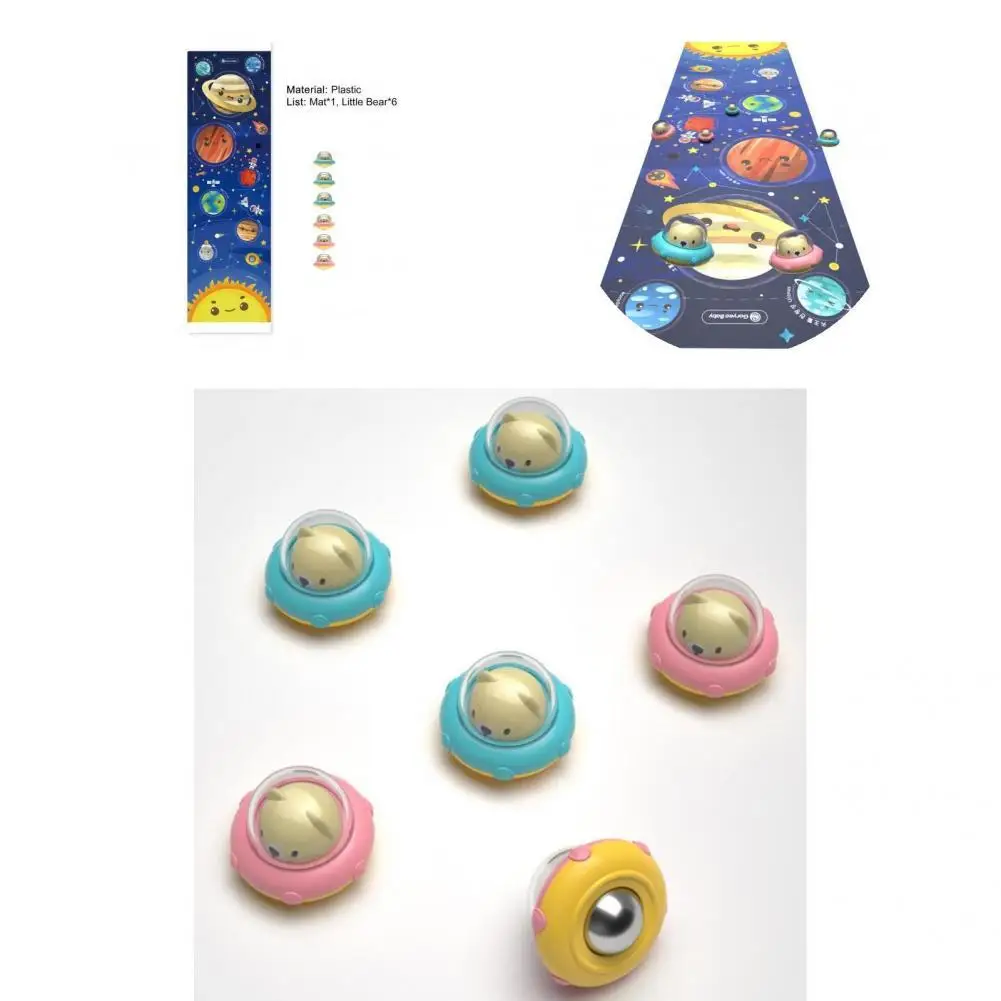 

Practical Creative Interactive Toy Mini Curling Game Space Themed Table Curling Toy for Kids Mini Curling Game