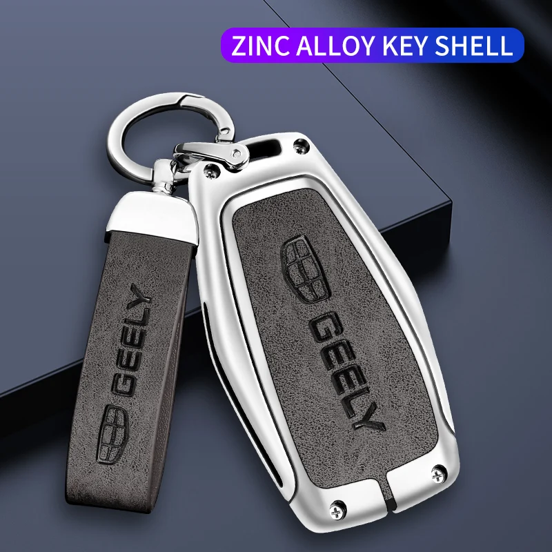 

Car Key Case Shell Auto Emblem Keychain Ring For Geely Coolray Atlas Tugella Emgrand EC7 X7 Boyue Parts MK CK GX3 SUV GT GC9 NL3