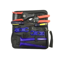 solar pv hand tool set kit bag hardware tool crimping plier wire cutting cable stripper spanner screwdriver for solar cable