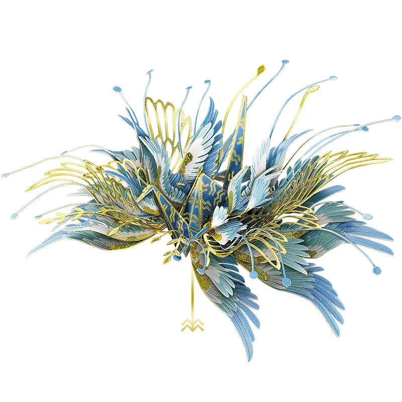 MMZ MODEL Piececool 3D Metal Puzzle Model AQUARIUS Feach Blossm Crane DIY Jigsaw Toy Birthday Gifts for Adults Kid |