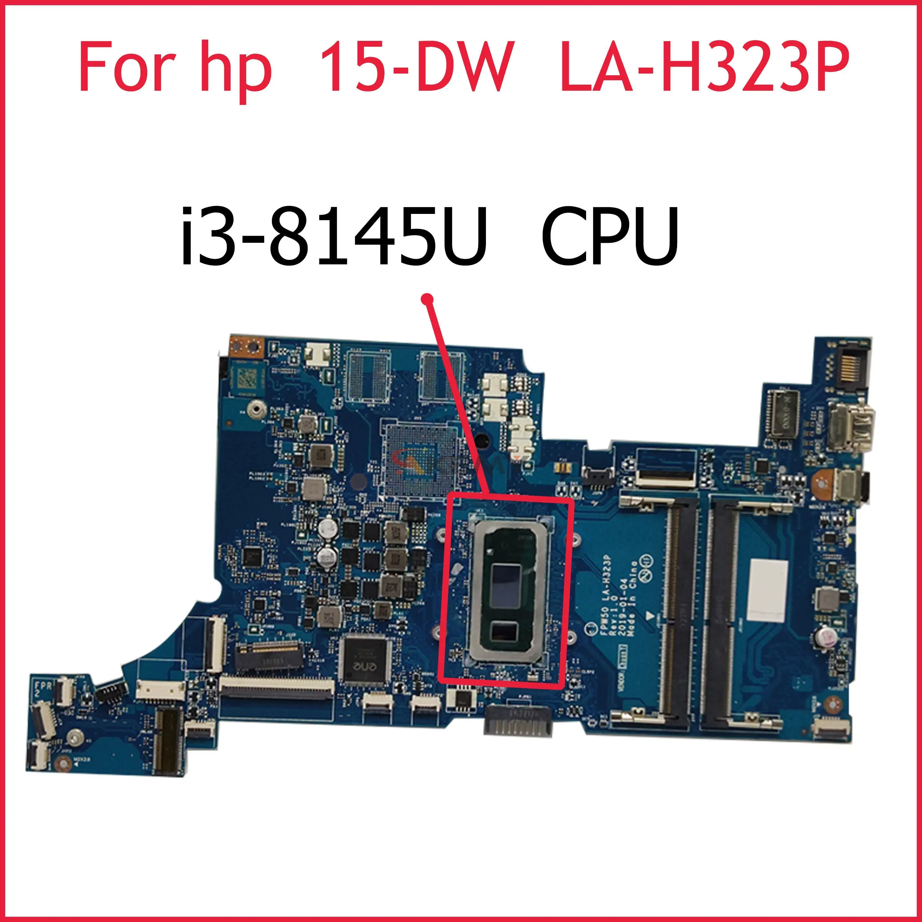 

L51985-601 L51985-001 For HP 15-DW 15-DW0037WM 15S-DU Laptop Motherboard FPW50 LA-H323P With i3-8145U DDR4 mainboard 100% test