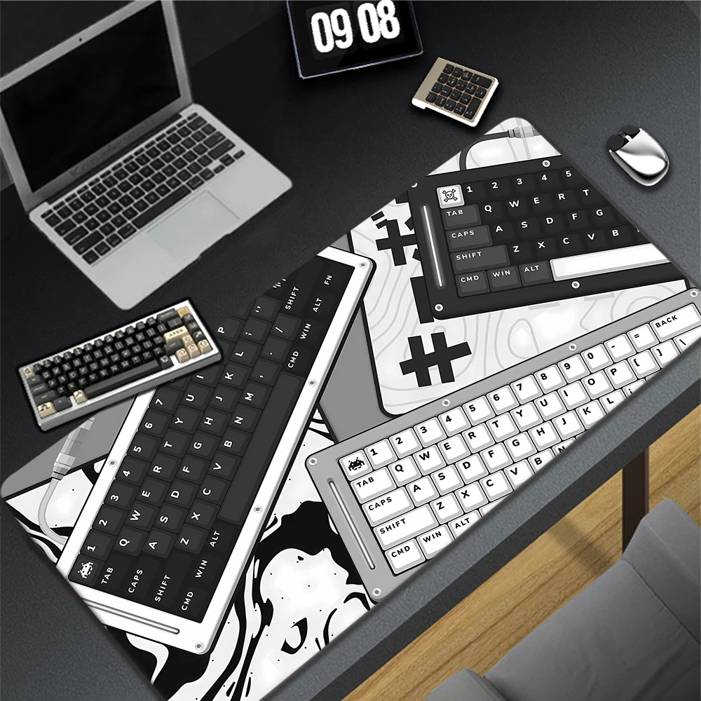 Коврик для мыши Keyobard с художественным дизайном, большой игровой коврик для мыши, компьютерный геймерский коврик для мыши с застежкой на края, офисный резиновый Настольный коврик, XXXL