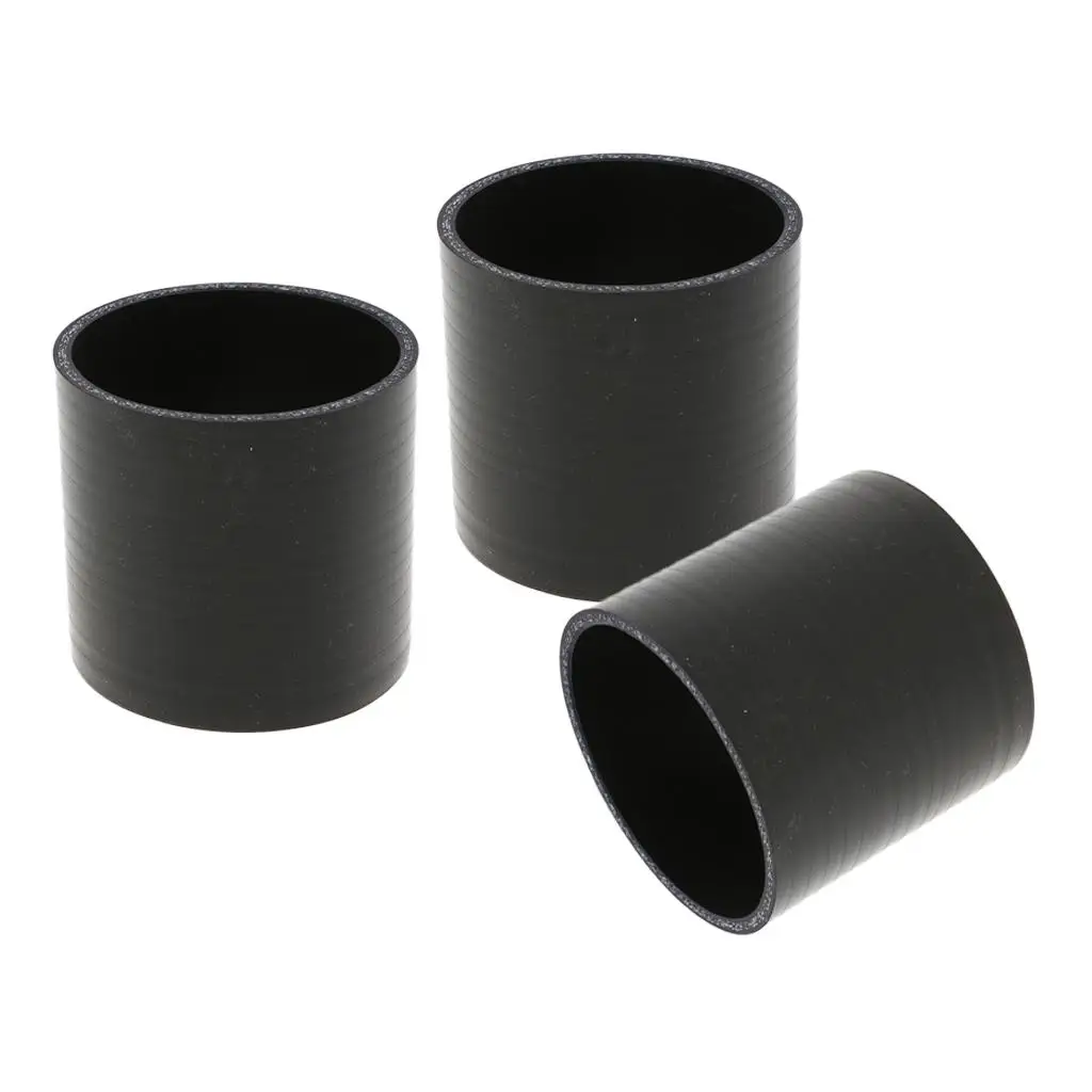 

3pcs 4-ply Reinforced 3.5 Inch (89mm) Silicone Coupler Hose Tube Black