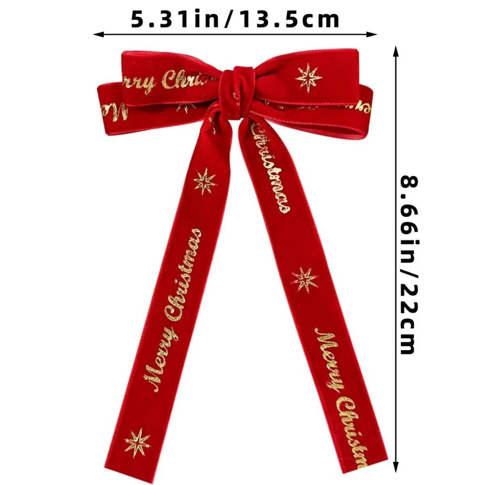 Рождественская заколка для волос из мягкого сплава милый красный бант аксессуар