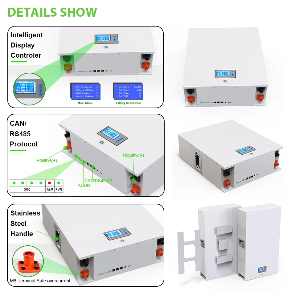 Cena 48V Powerwall 100Ah 200Ah LiFePO4 Bateria 6000 + Cykl Może RS485 16S BMS 51.2V 5Kw 10Kw Dla Fotowoltaiczny Solarny Off/On Grid 10 Lat Gwarancji