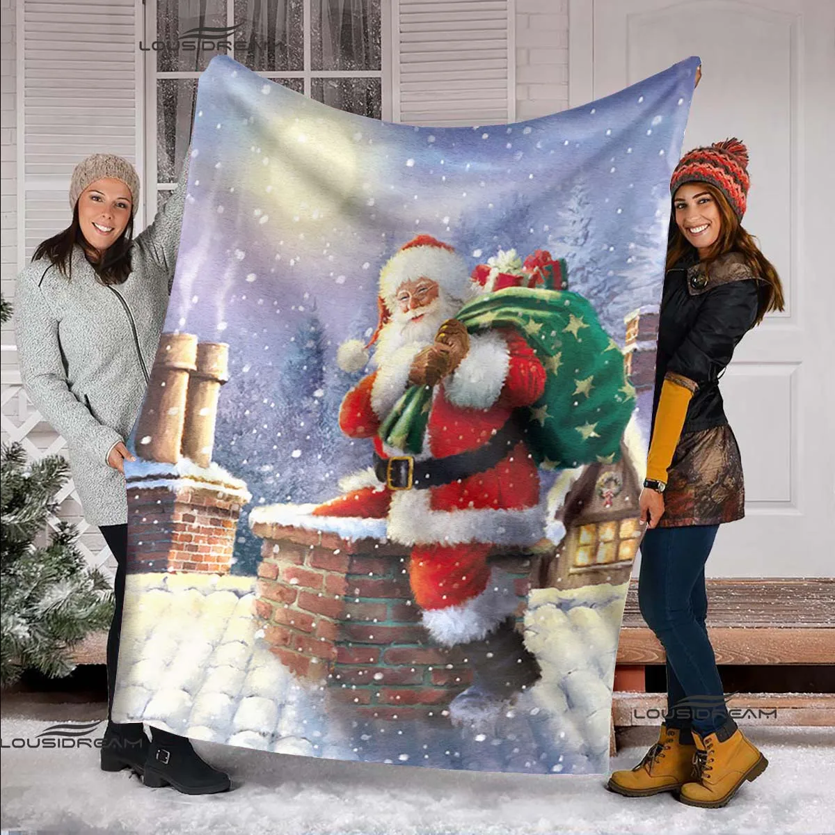 

Одеяло в рождественском стиле, легкий удобный мягкий дышащий ультратеплый плед, постельное белье для путешествий