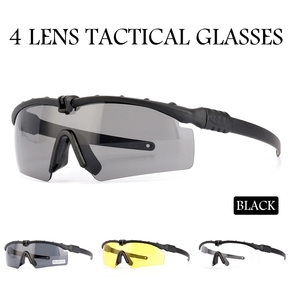 Military Glasses UV400 Glasses Military Goggles Riding Eyewear  With 3 Lenses Original Box Men's Outdoor Shooting Glasses