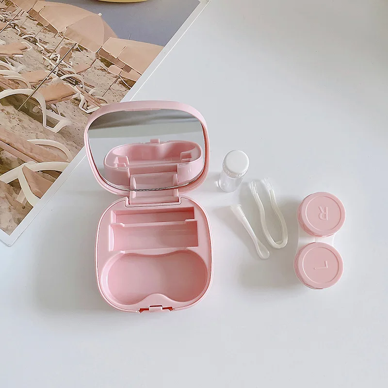 

Contact Lens Case Fashion Candy Color Contact Lens Case Simple Beauty Pupil Container Portable Companion Box Cosmetic Case