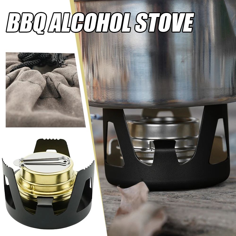 

Camping Stove with Aluminium Stand Portable Camping Burnerfor Outdoor Mini Alcohol Burner Humanised Design B2Cshop