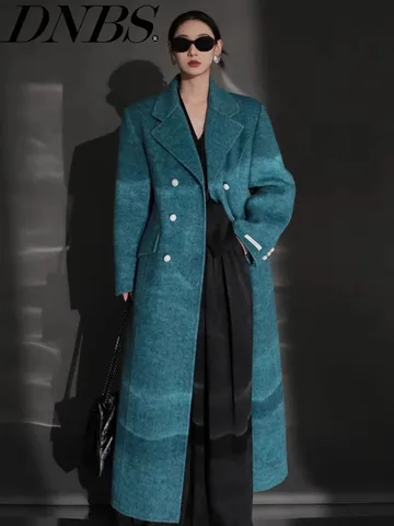 SHENGYAO двубортное шерстяное пальто для женщин