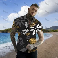 summer 2022 vintage clothes short sleeve mens clothing oversized shirt hawaii gulf shirts trendy fashion hawaiian man beachwear