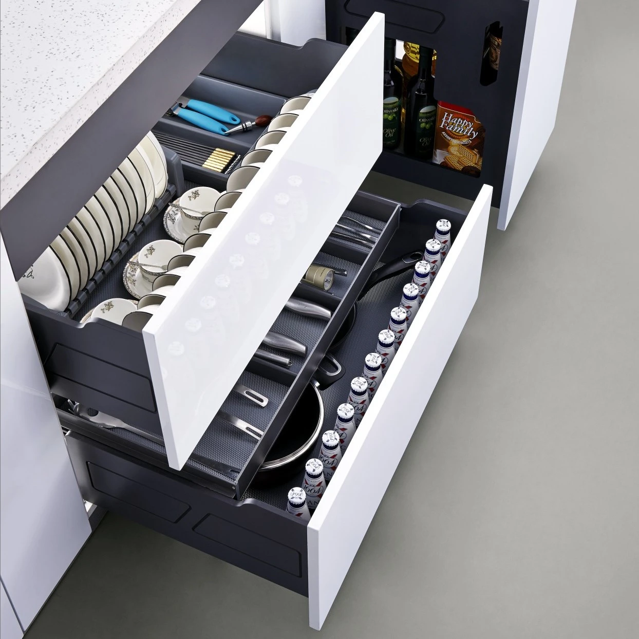 

Современная вместительная кухонная корзина для ящиков, квартир в шкафах