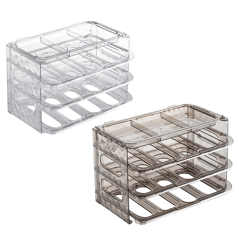 4 Tier 48 Egg Capacity Egg Storage Container Household Egg Storage Box For Fridge Chicken Egg Storage Clear