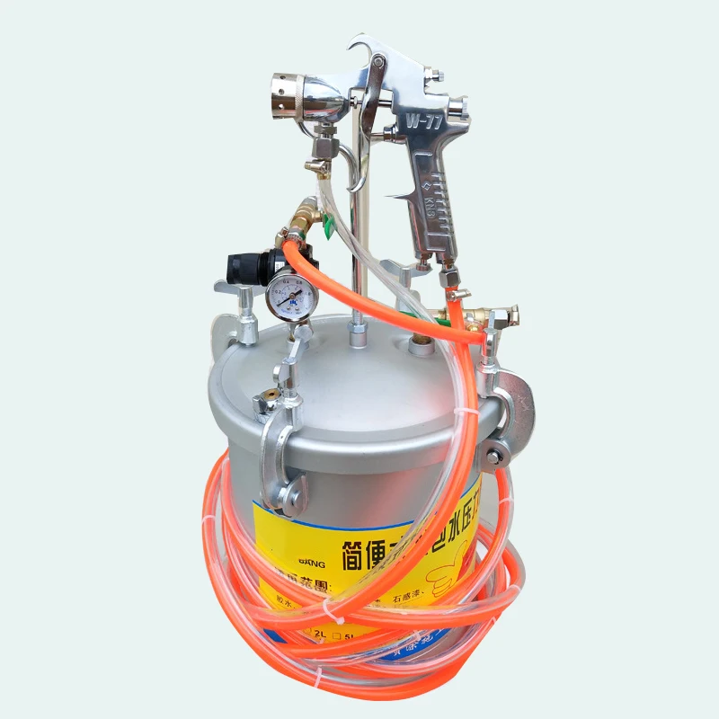 10 Liters Of Up And Down Discharge Pressure Paint Spraying Tank Pressure Tank With RegulatorGun Nozzle Paint Spraying Machine