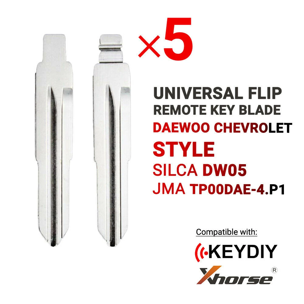 

5x Flip Remote Key Blades Xhorse and Keydiy Daewoo For Chevrolet Type DW05