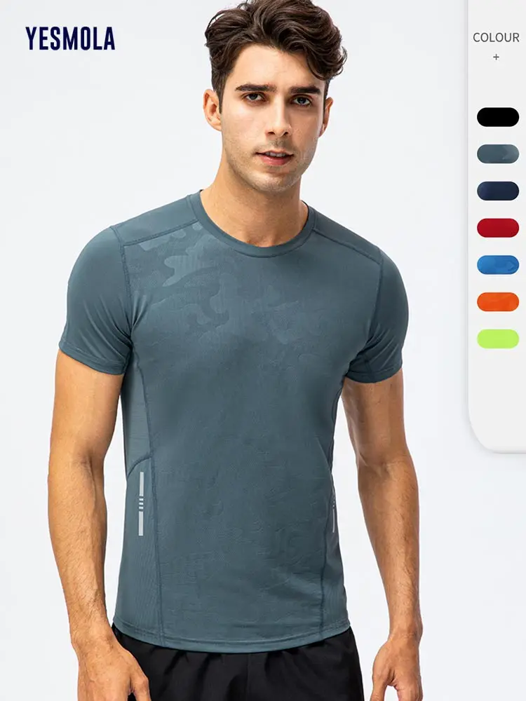 

YESMOLA Unisex Sports Short Sleeve Quick Drying T-shirt for Men Women Summer Breathable Fitness Shirt O-neck Casual Short Sleeve