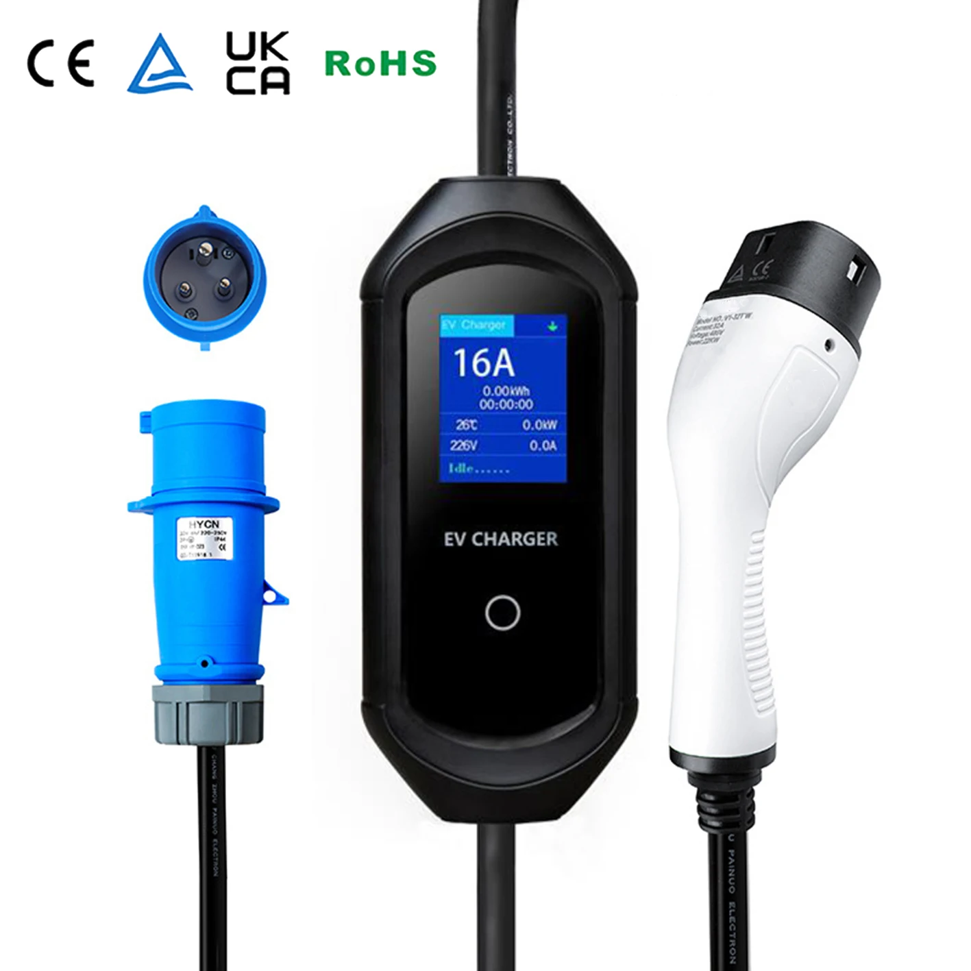 

Homeuse portable ev charger electric car home fast charger 7KW IEC 62196-2 type 2 32A