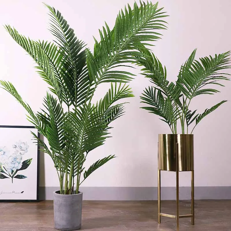 

Room Artificial Garden Leaves Green Tree Plants Plastic For Home Office 60-95cm Large Monstera Tropical Branches Fake Decor Palm