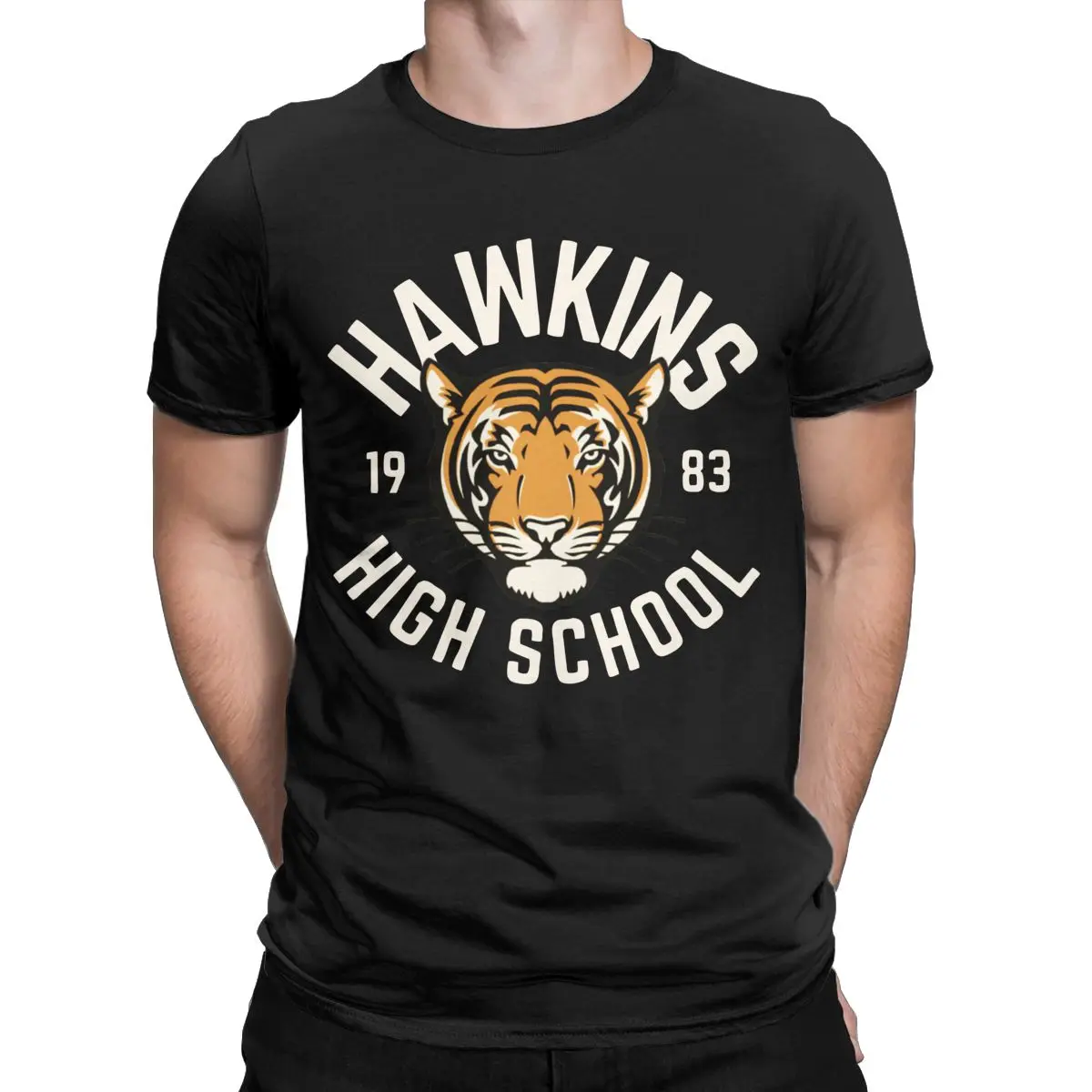 

Hawkins High School 1983 Men's clothing 100% Cotton Novelty T-Shirt O Neck Stranger Things Tees Short Sleeve Tops Summer