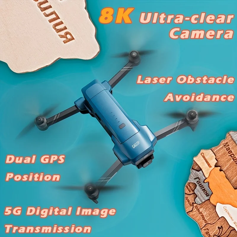 

Беспилотник с ультрачеткой Камерой 8K с обзором препятствий на 360 °, интеллектуальное изображение 4K AI HD MV, съемка, умный двойной GPS в режиме реального времени