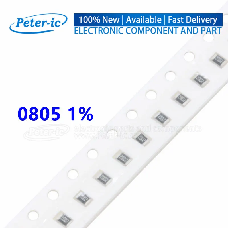 (100 шт.) SMD резистор 0805 1% 1/8W 0 1 22 10 15 33 47 5 100 200 220 330 Ом 1K 470 K 10K 510 1M 2K2 4K7 4 7 W
