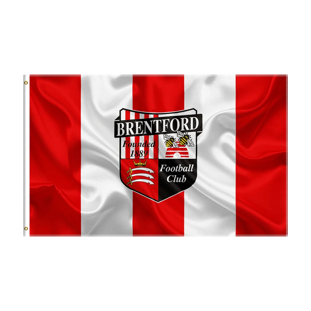 

3x5 Ft Brentford F.C. Flag Polyester Printed Football Team Banner For Decor