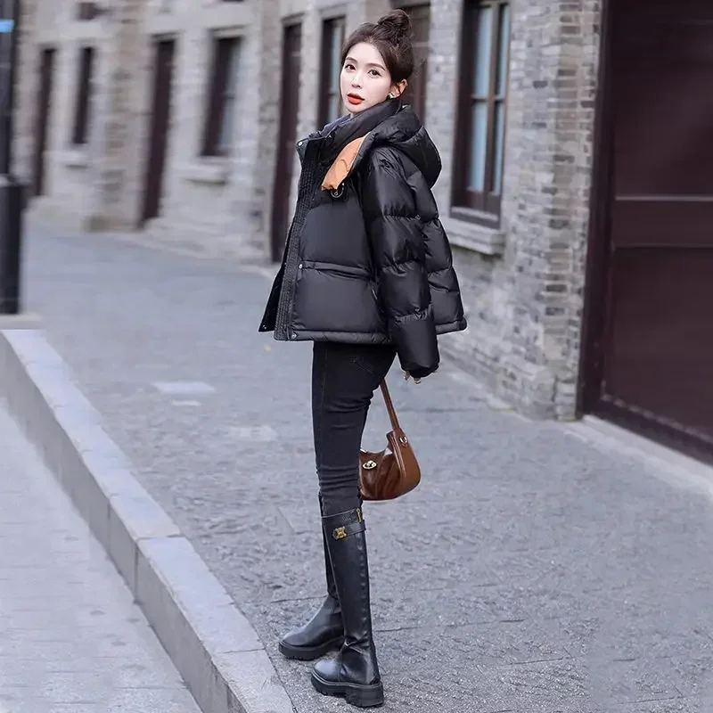 Женское стеганое пальто короткая женская парка на молнии элегантная роскошная
