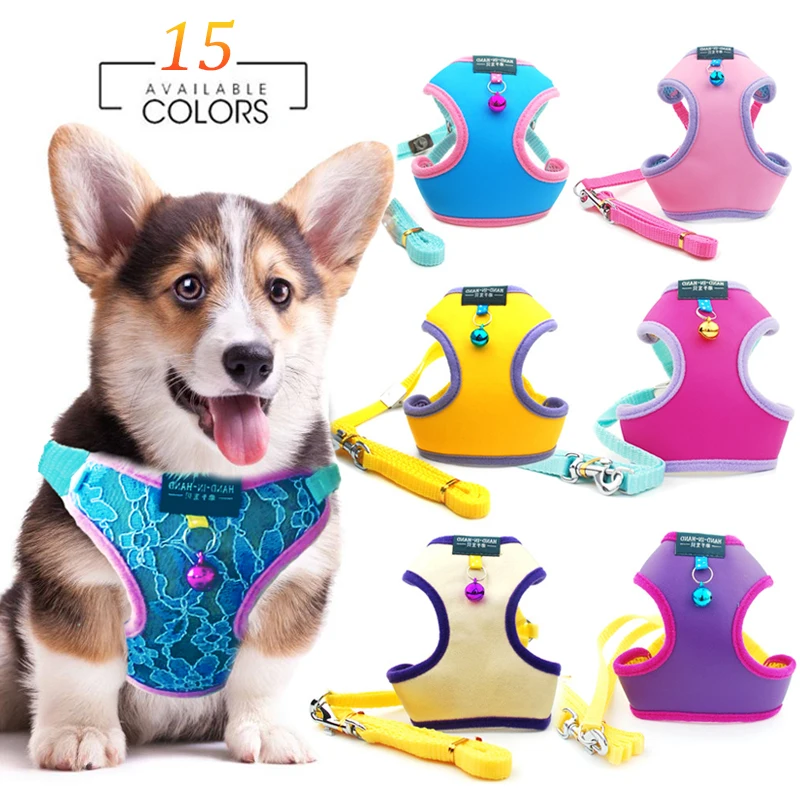 Pet Dog Harness Vest Leash Adjustable Chest Strap Collars Mitated Leather for Small Medium Dogs Accessories |