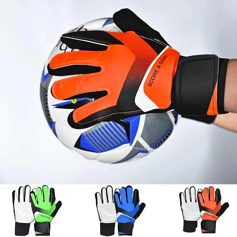 Фото Size5-10 перчатки вратаря для взрослых и детей, противоударные латексные защитные перчатки вратаря из ПУ, аксессуары для футбола №1