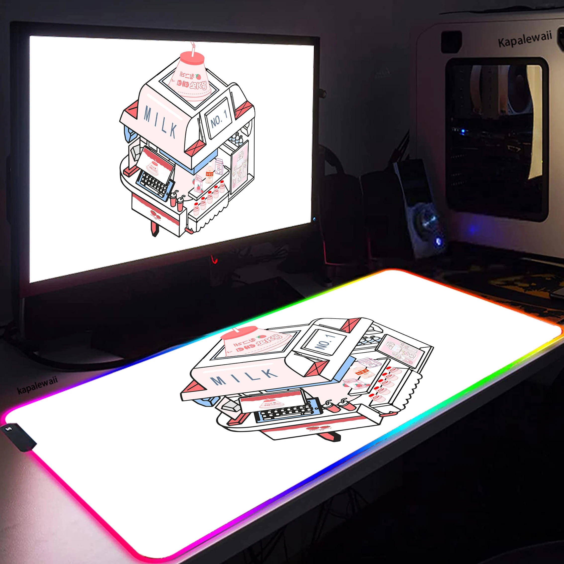

RGB Mouse Pad Large XXL 900x400mm Student PC Working Accessories Computer Carpet Keyboard USB Desk Mat Pads Kawaii Cute Logo