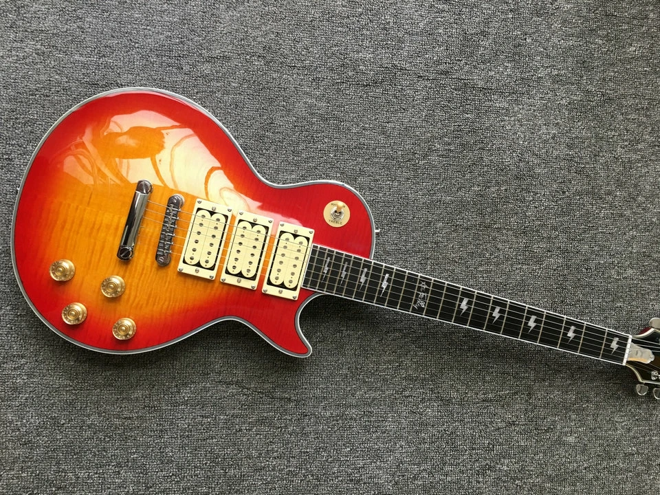 

Hot!Custom shop Ace frehley signature 3 pickups Electric Guitar vintage sunburst tiger flame custom guitarra Free shipping