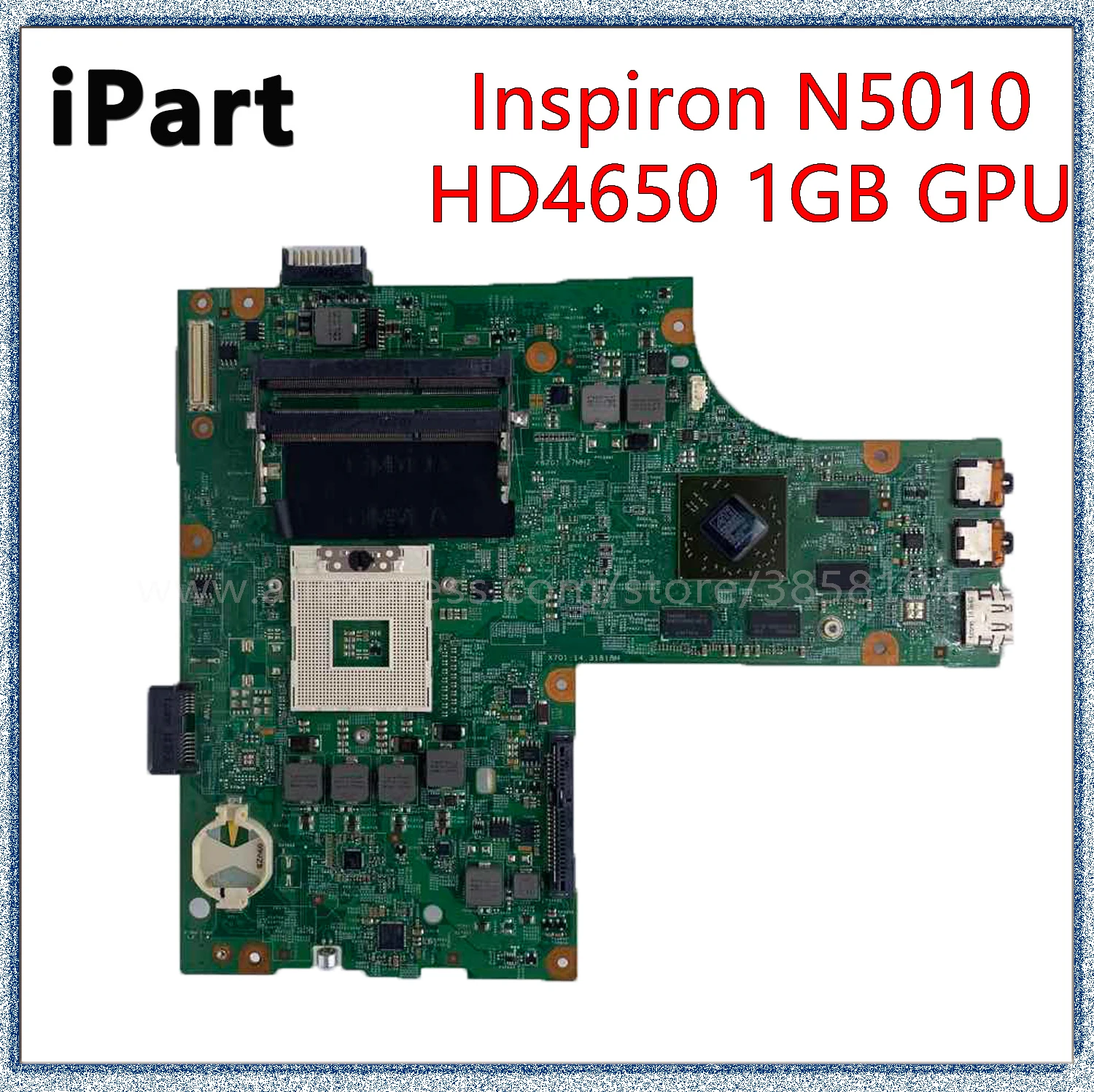

For DELL Inspiron N5010 Laptop Motherboard 09909-1 DG15 48.4HH01.011 With HD4650 1G GPU HM57 CN- 0K2WFF 0K2WFF Mainboard