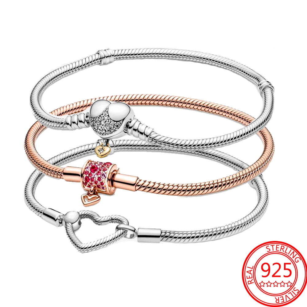 Классический браслет-цепочка с застежкой в виде сердца 2021 | Украшения и