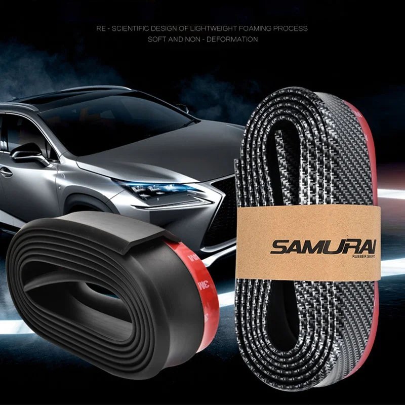 

Car Bumper Lip Splitter Protector Universal Carbon Fiber Front Bumper Rubber Lip Strip Exterior Moulding Car Styling Body Kits