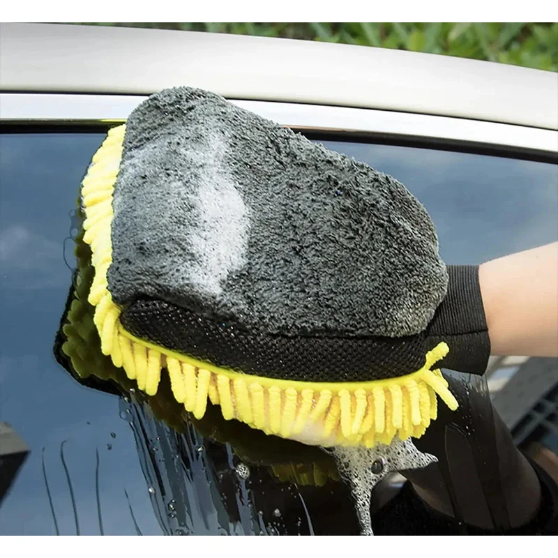 Coralline Двусторонние Ультрамягкие Перчатки Для Мойки Автомобилей 2-в-1 Устойчивые К