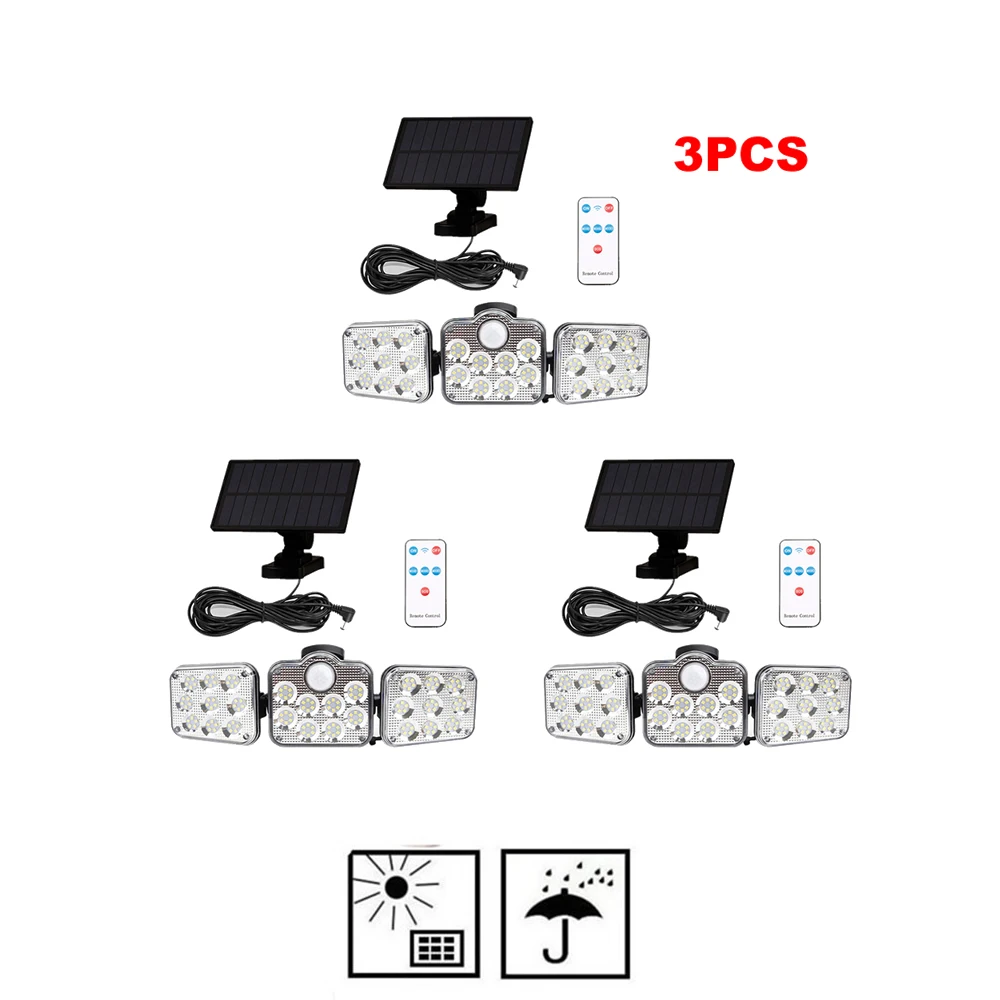 

138 led remote seperable Solar Light Adjustable Head Waterproof Motion Sensor Light Wide Angle Illumination Garage Garden Outdoo