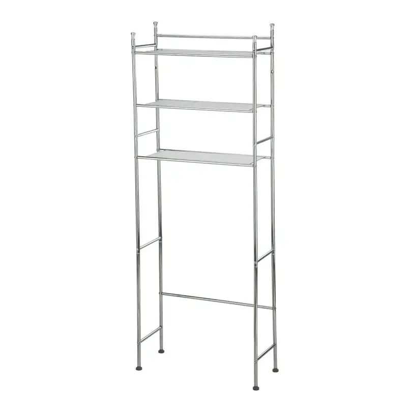 

the Toilet Steel 3-Shelf Storage Shelf Unit Space Saver, Chrome Finish for Adults