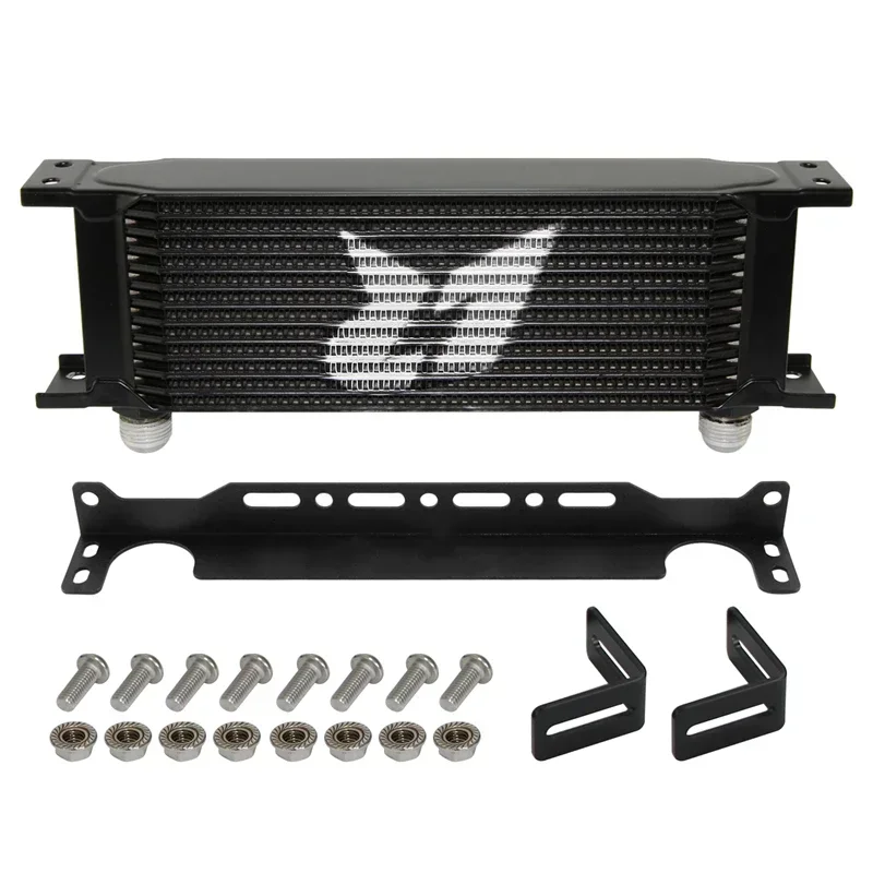 Черный/серебристый алюминий AN10 13-рядный масляный радиатор трансмиссии двигателя