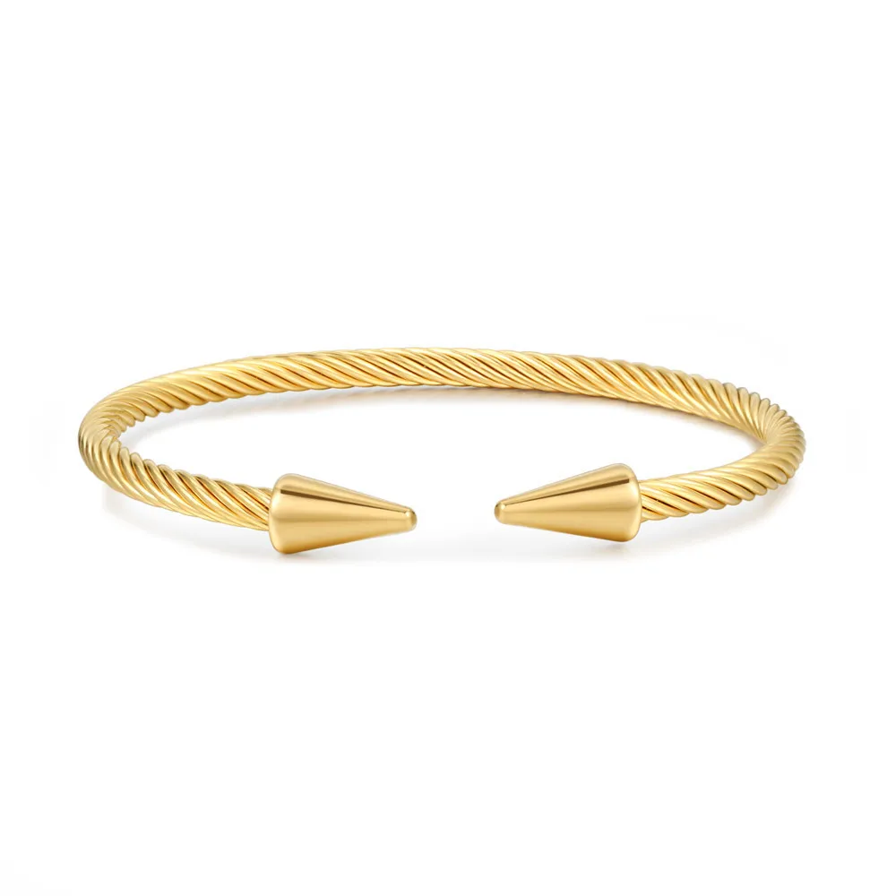 

New Brand Bangle Gold Color Stainless Steel Bangle For Women Jewelry Round Ball Charm Women Cuff Bangles Men Bracelets