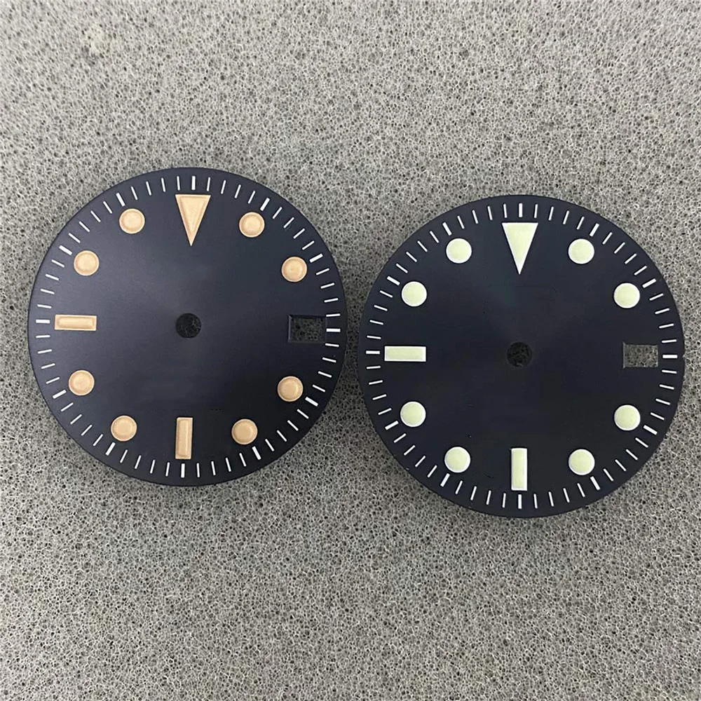 

1 шт. детали для часов Dail 28,5 мм зеленый светящийся трехмерный индекс подходит для механизма SKX007 NH35