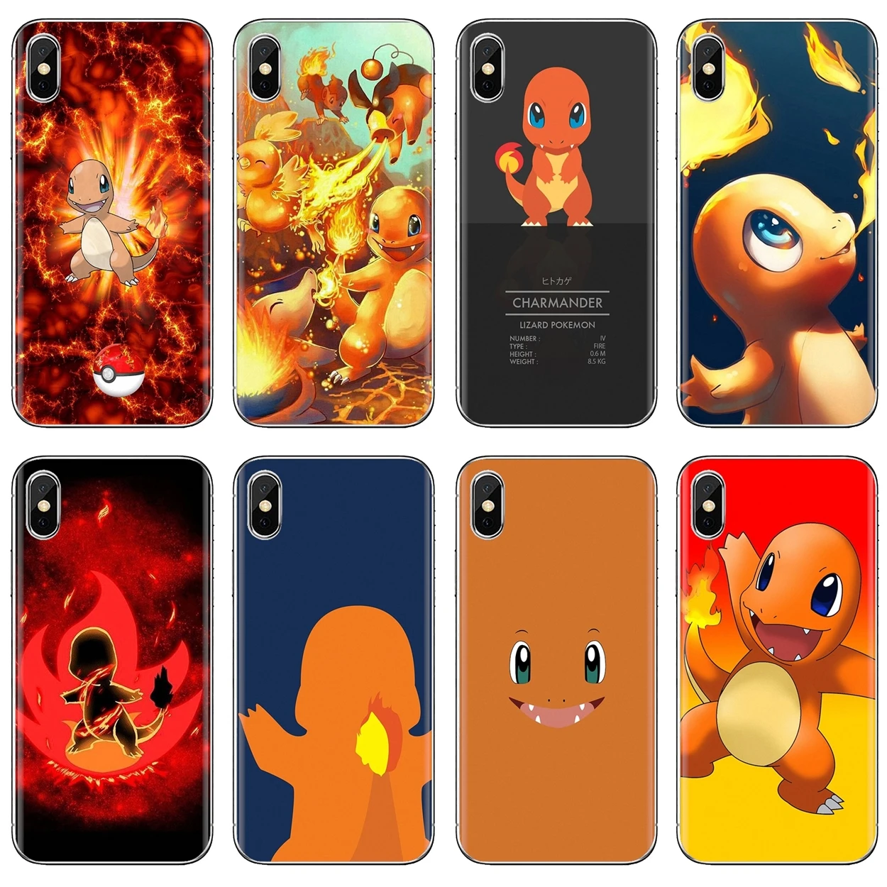

TPU Cover For iPhone 10 11 12 13 Mini Pro 4S 5S SE 5C 6 6S 7 8 X XR XS Plus Max 2020 cartoon anime pokeom Charmander
